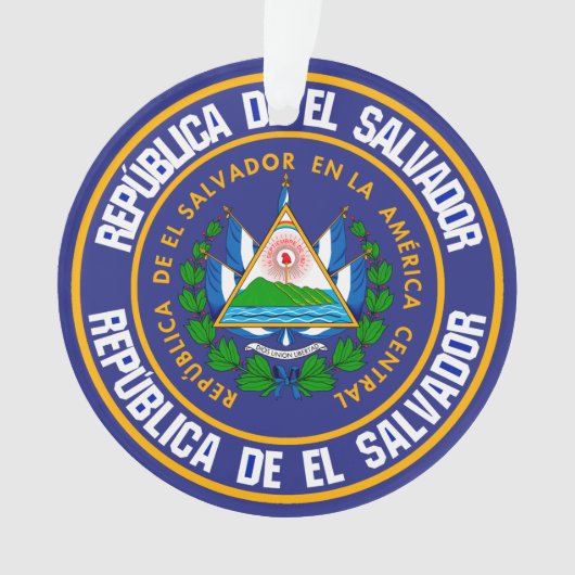 El Salvador Round Emblem Ornament (voorkant)