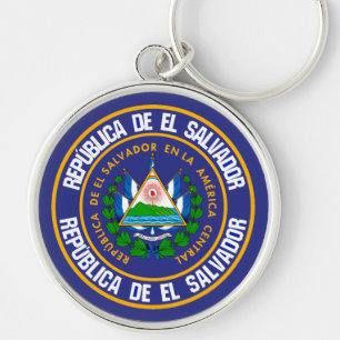 El Salvador Round Emblem Sleutelhanger