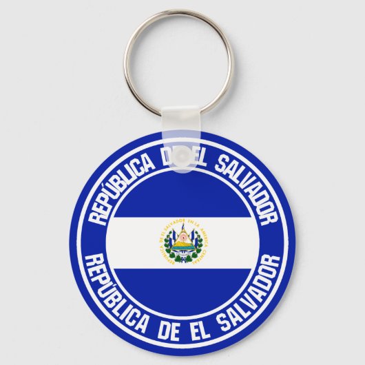 El Salvador Round Emblem Sleutelhanger (Voorkant)