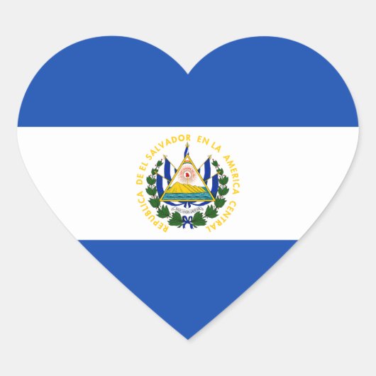 El Salvador - Salvadoraanse vlag Hart Sticker (Voorkant)