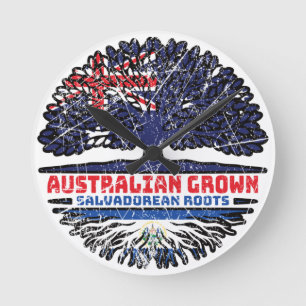 El Salvador Salvadorean Australian Australia Flag Ronde Klok