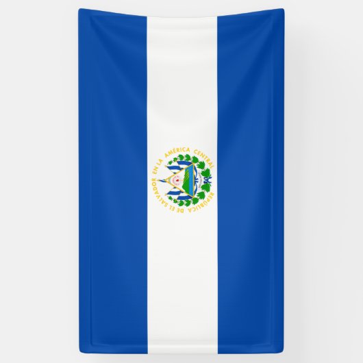 El Salvador vlag Banner (Verticaal)