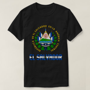 El Salvador vlag en wapenschild patriottisch T-shirt