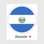 El Salvador Vlag Ronde Sticker (Vel)