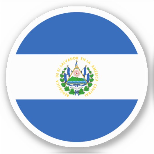 El Salvador Vlag Ronde Sticker (Voorkant)