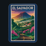 El Salvador Volcano Illustration Travel Art Vintag<br><div class="desc">El Salvador retro vector travel design. From hiking the Santa Ana Volcano to relaxing in El Tunco,  this vibrant country offers a mix of natural beauty,  cultural richness,  and adventure.</div>