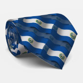 El Salvador Waving Flag Stropdas (Opgerold)