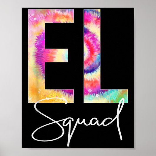 El Squad Tie Dye Back To School Women Appreciation Poster (Voorkant)