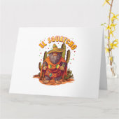 El Squatcho Bigfoot met Maraca, Sombrero en Ponc Kaart (Gele Bloem)