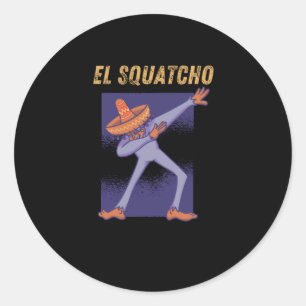 El Squatcho - Grappige Mexicaanse Bigfoot Ronde Sticker