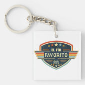 El Tío Favorito Custom Year Retro Patch Design Sleutelhanger (voorkant)