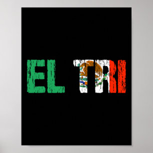 El Tri Mexico Voetbal Fan Futbol Gedistroyeerde Vl Poster