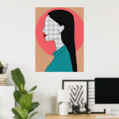 Ela de perfil - camadas poster (Thuiskantoor)