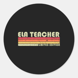 Ela Leraar Grappig Baan Titel Beroep Verjaardag Wo Ronde Sticker