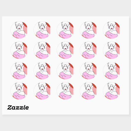 Ela - pink ronde sticker (Vel)