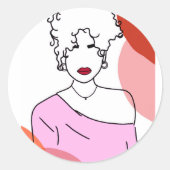 Ela - pink ronde sticker (Voorkant)