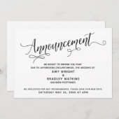 Elaborer le Faire-part Mariage repoussé de script (Devant / Derrière)