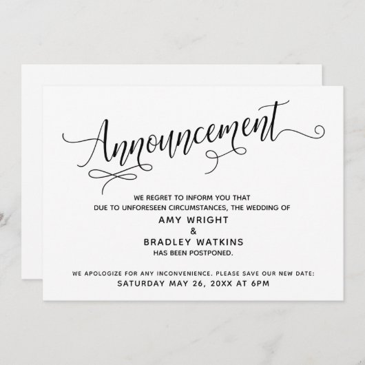 Elaborer le Faire-part Mariage repoussé de script (Devant / Derrière)