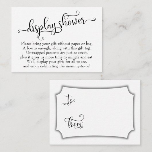 Elaborer Script Display Baby shower carte cadeau (Devant / Derrière)