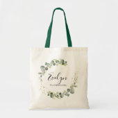 elagant script greenery foliage flowergirl tote bag (Voorkant)