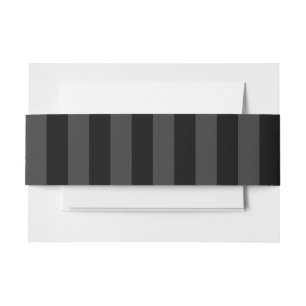 Elagnat Black & Smoky Black Vertical Stripes Uitnodigingen Wikkel