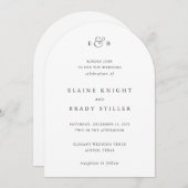 Elaine Monogram Elegant Wedding Kaart (Voorkant / Achterkant)