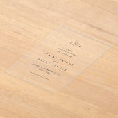 Elaine Monogram Elegante bruiloft Save the Date Acryl Uitnodigingen (Laagn)