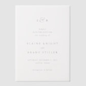 Elaine Monogram Elegante bruiloft Save the Date Vellum Uitnodigingen (Voorkant)