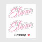 Elaine Naam in Roze x2 Sticker (Vel)