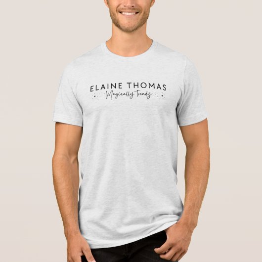 ELAINE THOMAS Magically Trendy Wand Sparkle Black Tri-Blend Shirt (Voorkant)
