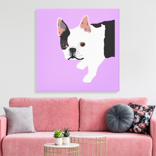Elaine's Toby Boston Terrier Canvas Afdruk (Insitu (Woonkamer))
