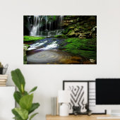 Elakala Waterfall Swirling Pool Mossy Rocks Poster (Thuiskantoor)