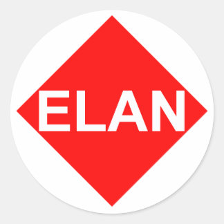 elan aufkleber ronde sticker