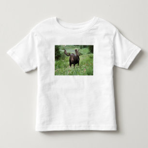 Eland (Alces alces) in wilde bloemen, Kinder Shirts