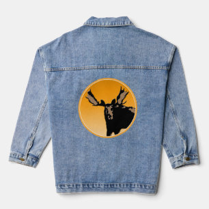 Eland bij zonsondergang - Originele natuurkunst Denim Jacket