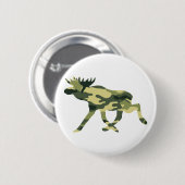 Eland / Eland bos camouflage / Camo Ronde Button 5,7 Cm (Voorkant /achterkant)