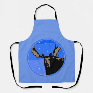 Eland in de winter - originele natuurkunst schort