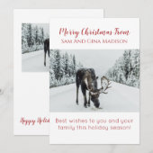Eland In Sneeuw Natuur Kerstkaart (Voorkant / Achterkant)