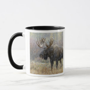 Eland in sneeuwstorm met espbomen mok