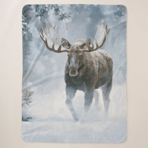 Eland loopt door boreale sneeuw sherpa deken