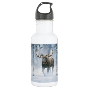 Eland loopt door boreale sneeuw waterfles