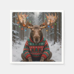 Eland met lelijke kersttrui servet