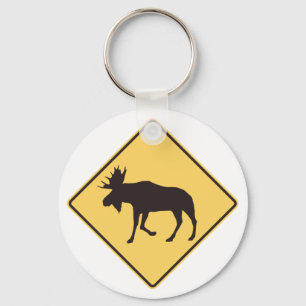 Eland Overstekend Bord Natuurveiligheid Sleutelhanger