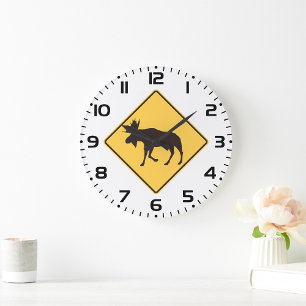 Eland Overstekend Wegbord Natuurveiligheid Grote Klok