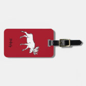 Eland schets met rode achtergrond bagagelabel (Voorkant horizontaal)