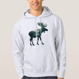 Eland Silhouet Bos Natuur Dubbele Belichting Hoodie