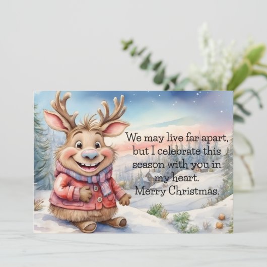 eland ver uit elkaar feestdagenkaart (Staand voorkant)