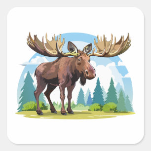 Eland Vierkante Sticker