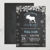 Eland Winter Sneeuwvlok Jongens Baby Shower Uitnod Kaart (Voorkant / Achterkant)