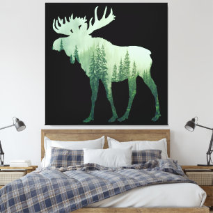 Elandherten En Bos Natuur Canvas Afdruk